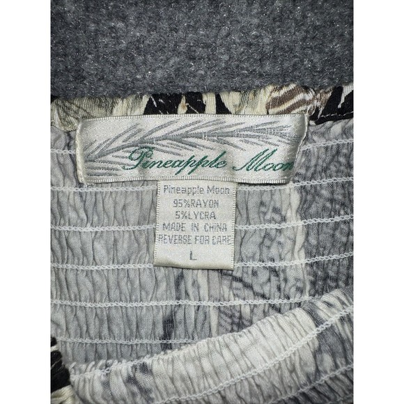 Pineapple‎ Moon Dress Sleeveless Mini Fit Flare Floral Stretch Large Tropical - Picture 5 of 7